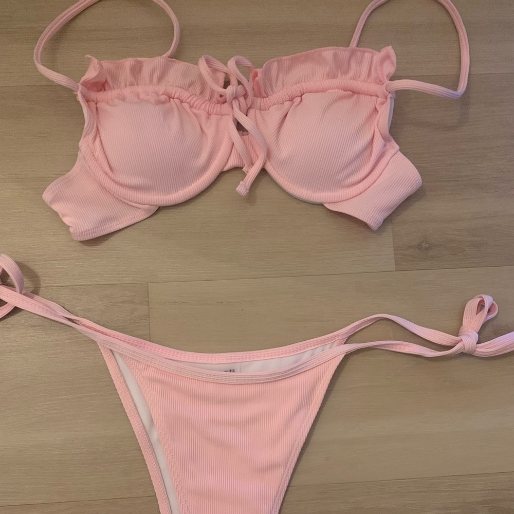 Pink shein swim set